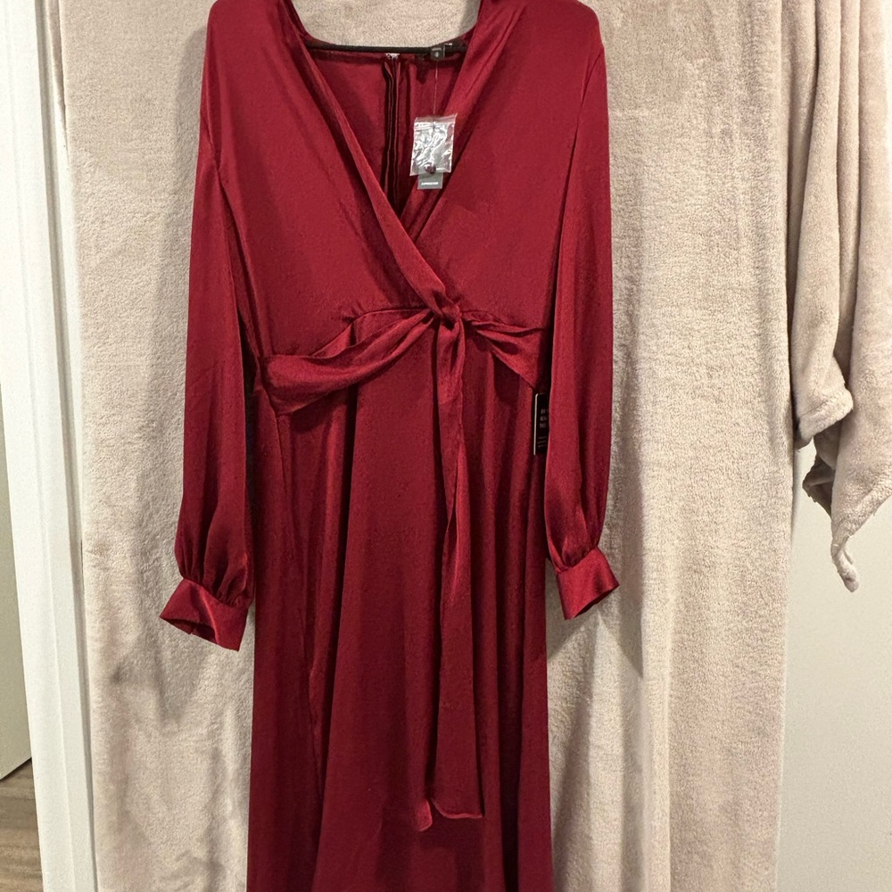 Express Red Long Sleeve Dress